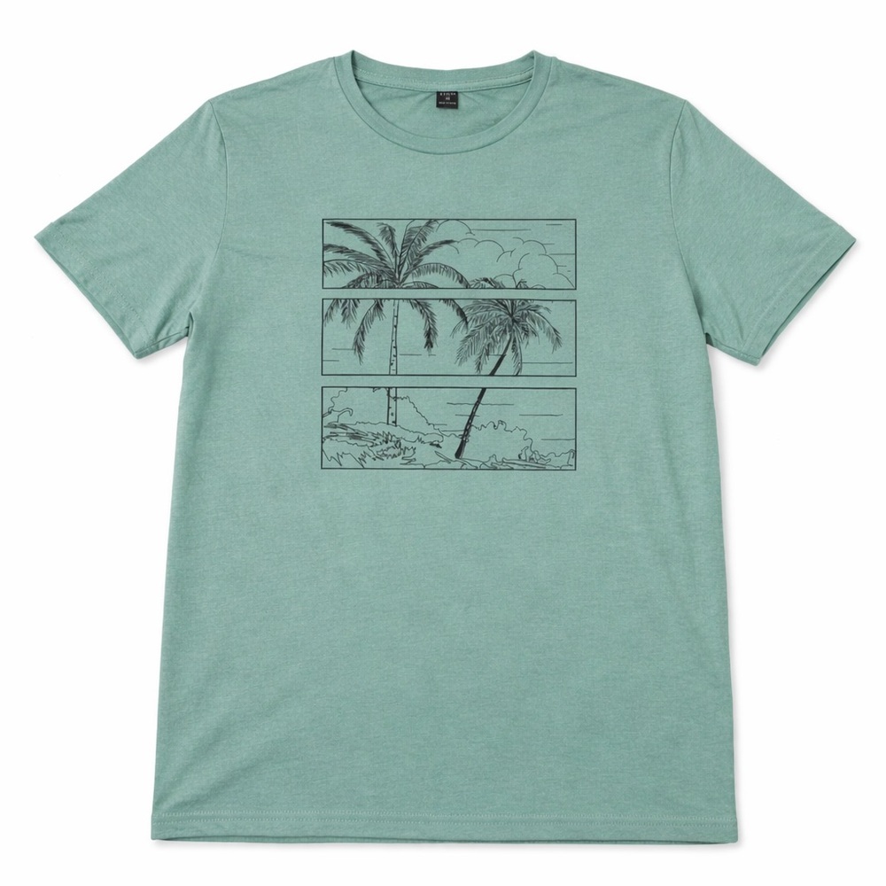 SHEIN Teal Palm Graphic Tee